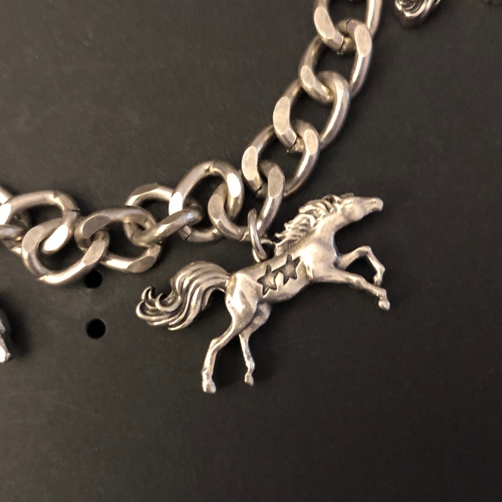 Zara x TwoJeys Silver Tone Horse Charm Necklace Star & Boot Accents OS NWT - Picture 8 of 16
